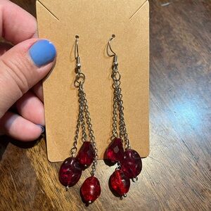 Elegant Red Dangle Earrings